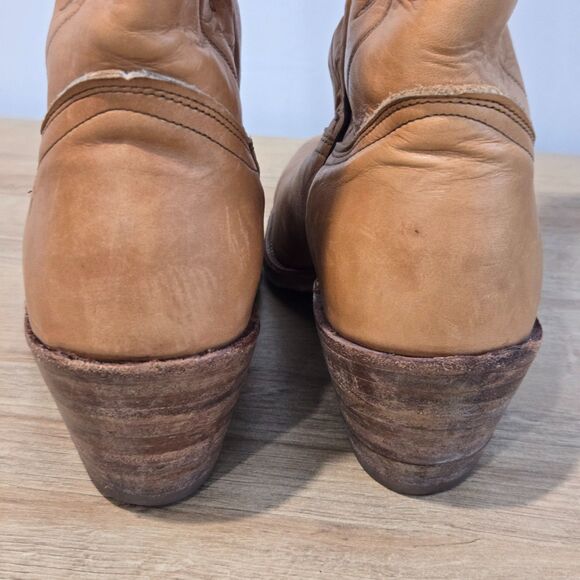 Frye Billy Tall Mens 12D Boots Western Cowboy Work Caramel Brown Leather USA - Picture 7 of 8